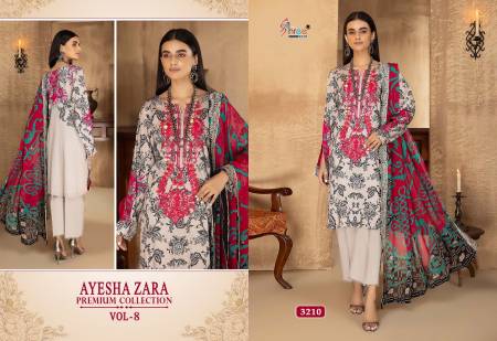 Shree Ayesha Zara Premium Collection 8 Cotton Pakistani Suits
